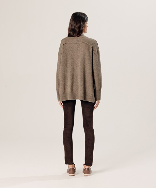 Rodier Pull Col Montant Oversize En Cachemire Beige