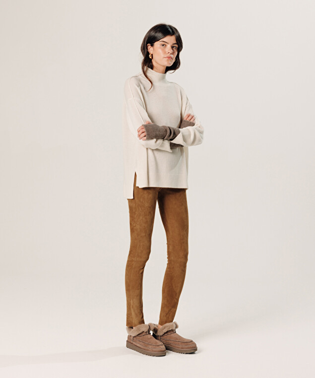 Rodier Pull Col Montant Oversize En Cachemire Blanc écru