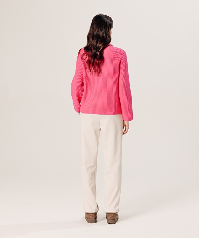 Rodier Pull Col Roulé Côtelé En Cachemire Orange Corail