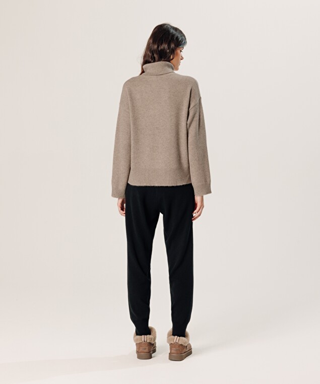 Rodier Pull Col Roulé Oversize En Cachemire Marron Taupe