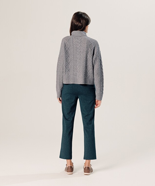 Rodier Pull Col Roulé Torsadé En Cachemire Gris Clair