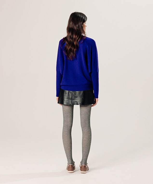 Rodier Pull Col V Oversize En Cachemire Bleu Outremer