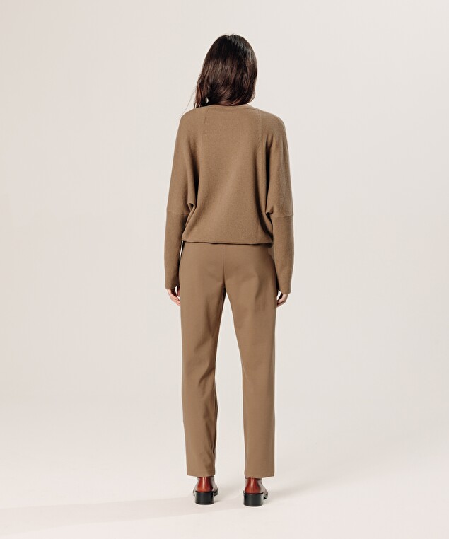 Rodier Pull Col V Oversize En Cachemire Marron Camel