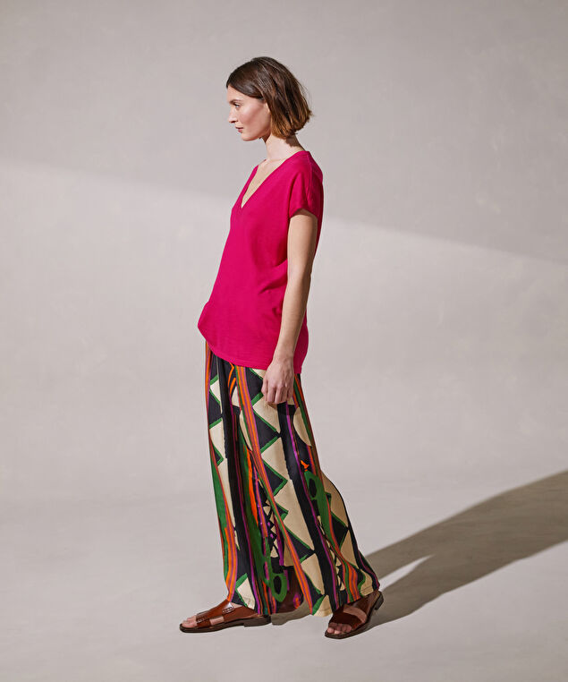 Rodier Pull Oversize Sans Manches En Cachemire Fin Rose Fuschia