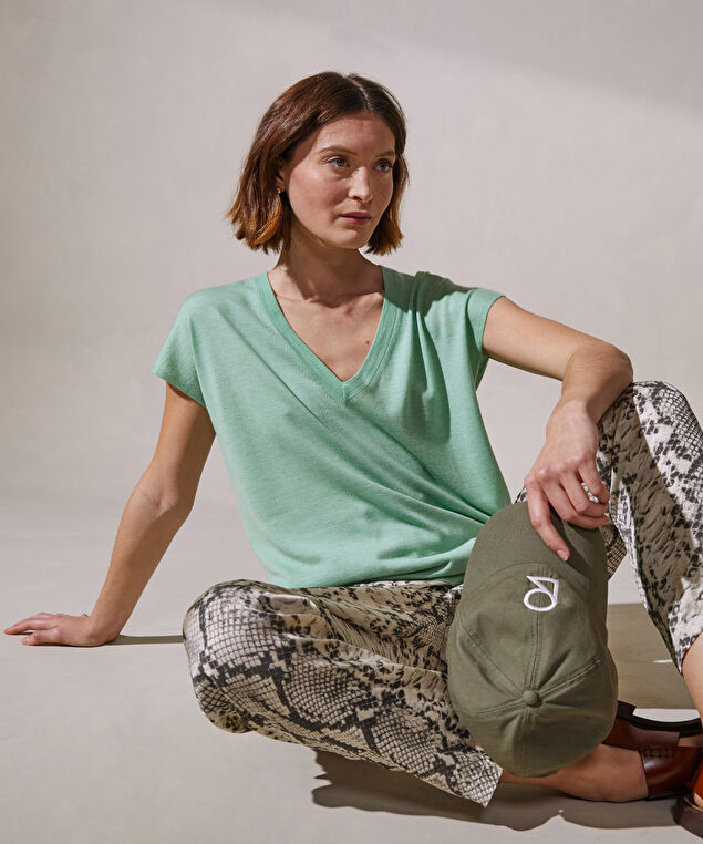 Rodier Pull Oversize Sans Manches En Cachemire Fin Vert Amande