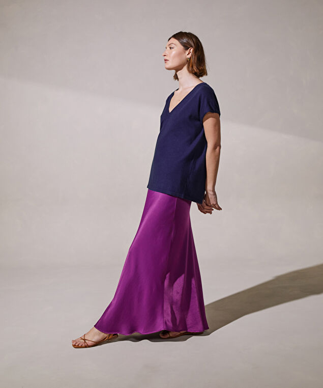 Rodier Pull Oversize Sans Manches En Cachemire Fin Violet Foncé