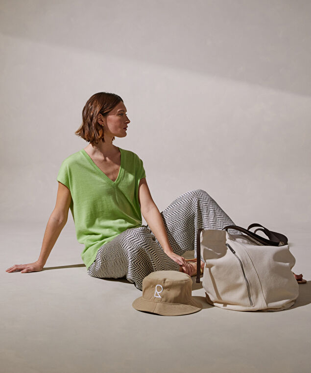 Rodier Pull Oversize Sans Manches En Cachemire Vert Pâle