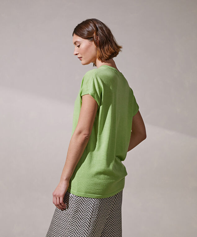Rodier Pull Oversize Sans Manches En Cachemire Vert Pâle