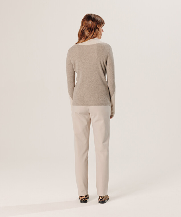 Rodier Pull Trompe L'œil En Cachemire Marron Taupe