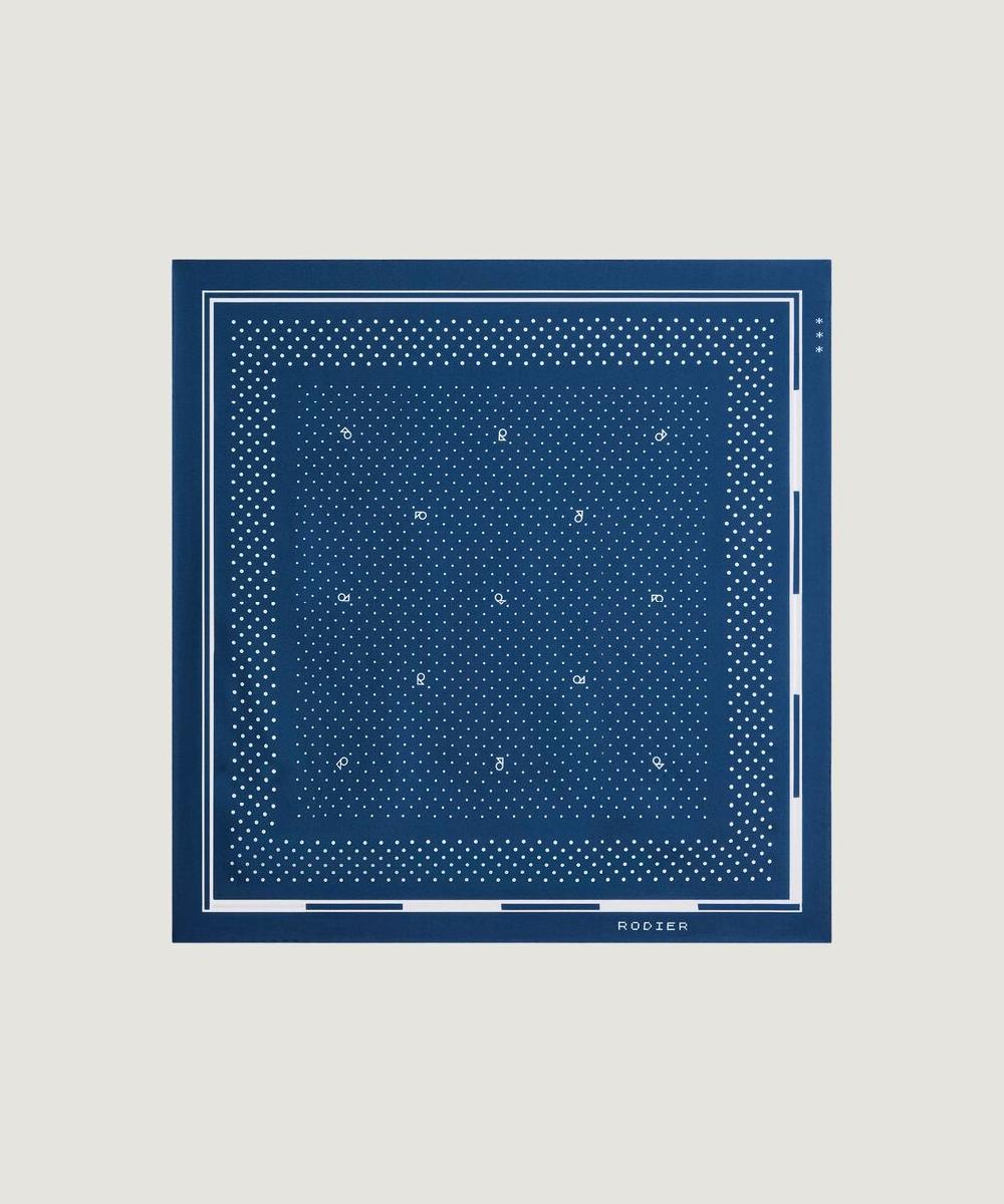 rodier Bandana en soie à pois bleu marine