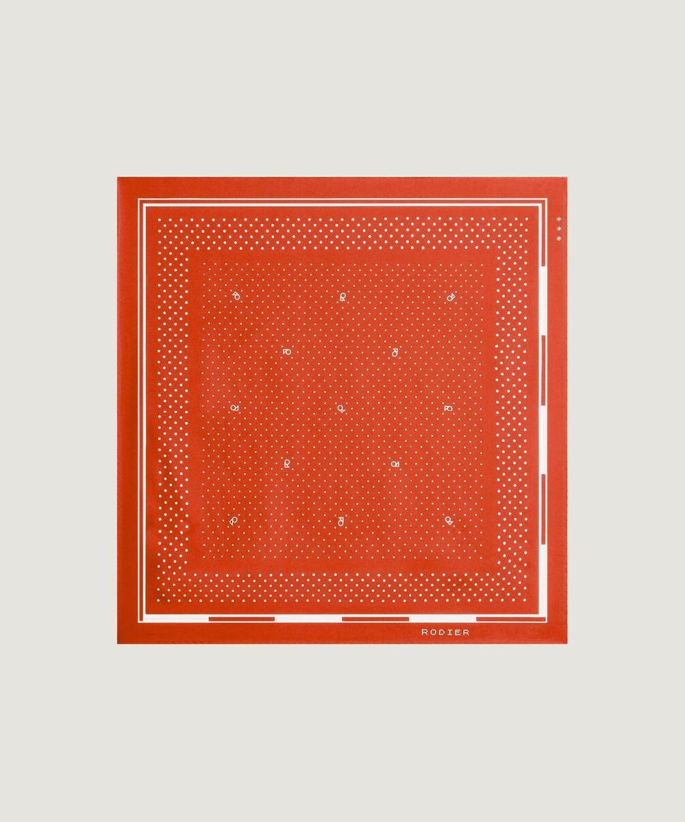 rodier Bandana en soie à pois orange rouille