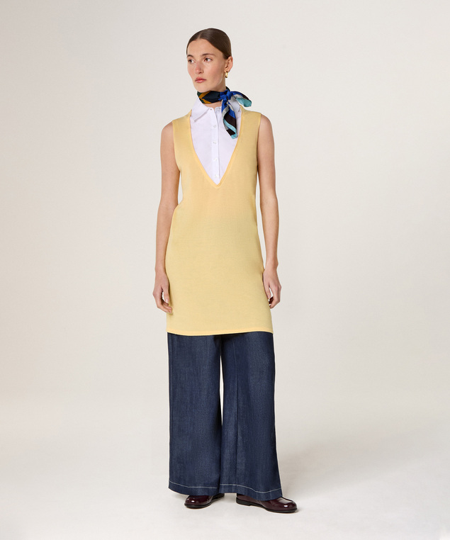 Rodier Bandana En Soie Géométrique Bleu