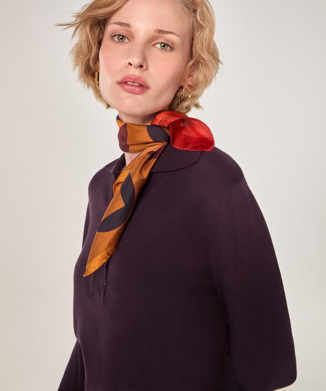 Rodier Bandana En Soie Géométrique Marron