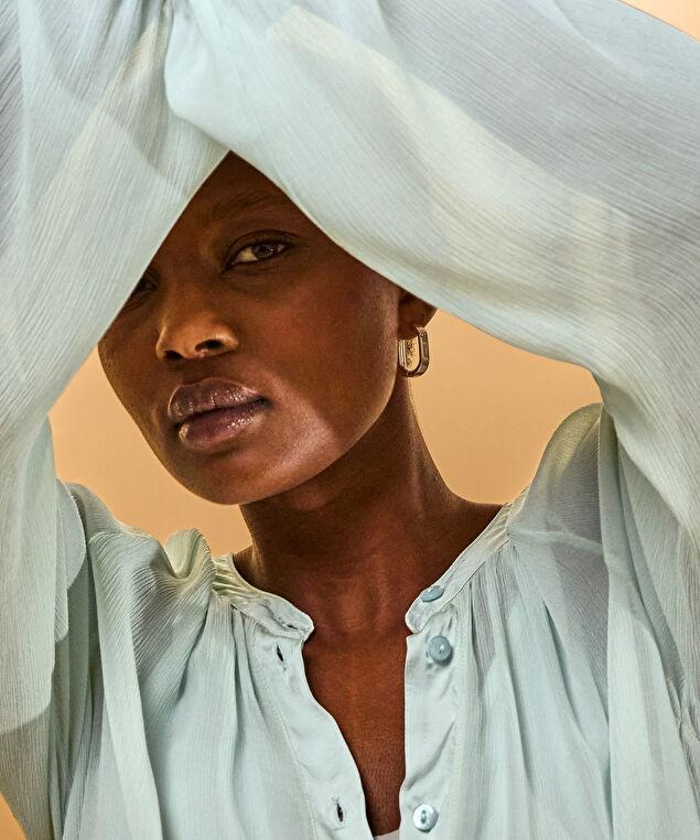 Rodier Blouse Fluide Vert D'eau