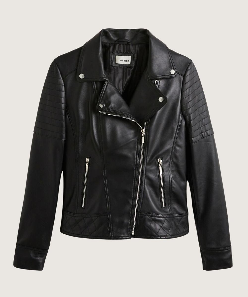 rodier Blouson perfecto en cuir noir