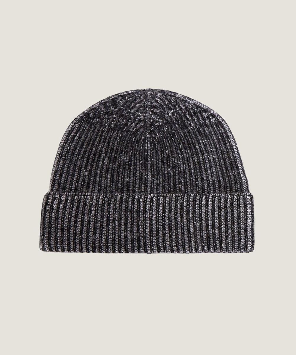 rodier Bonnet bicolore en cachemire noir