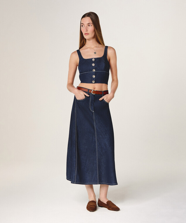 Rodier Bustier Jean Bleu Denim