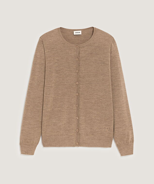 Rodier Cardigan En Laine Mérinos Beige