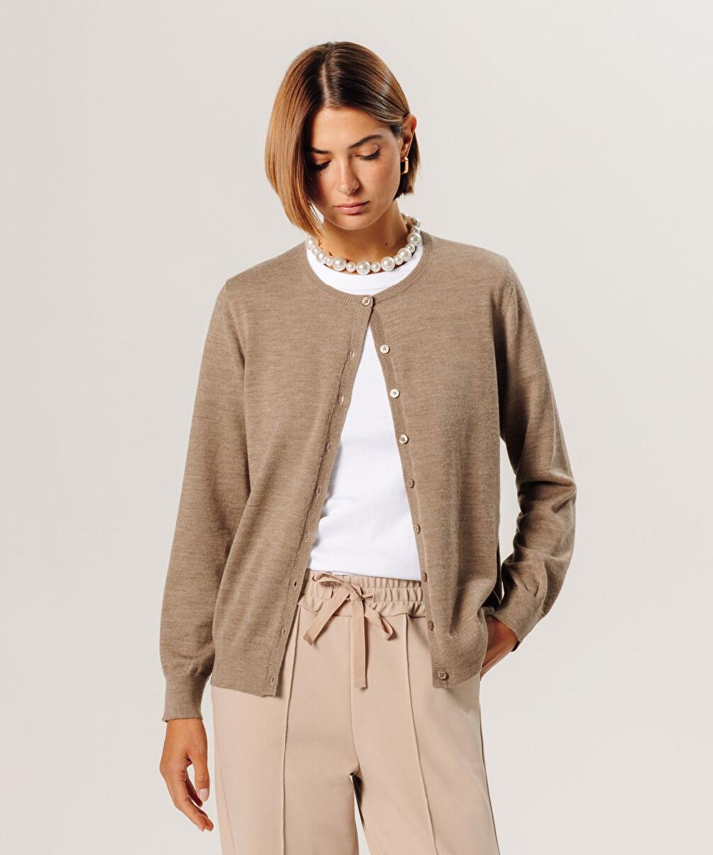 rodier Cardigan en laine mérinos beige