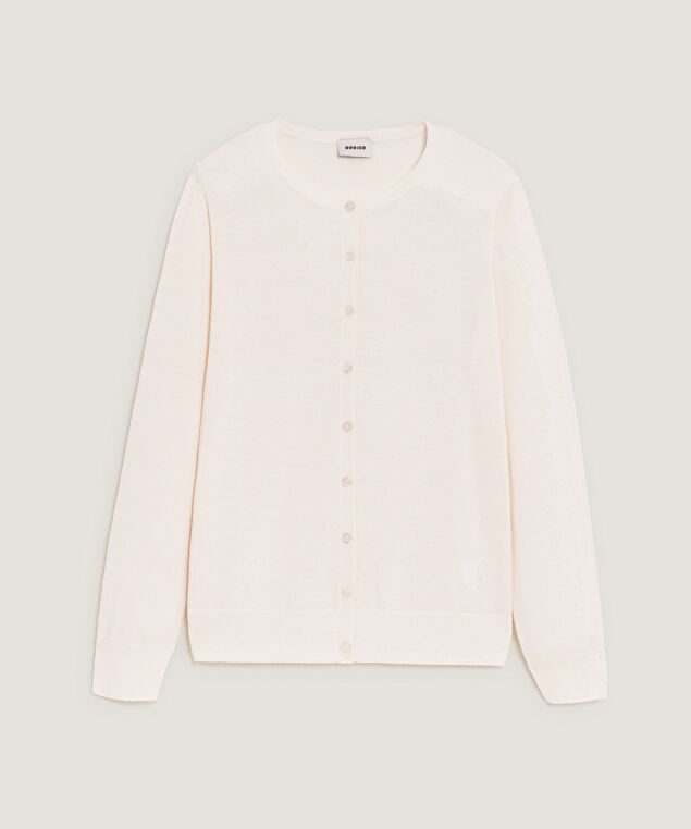 Rodier Cardigan En Laine Mérinos Blanc