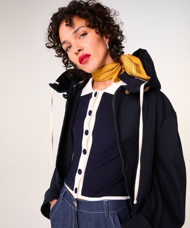 Rodier Carré En Soie à Pois Jaune Ocre