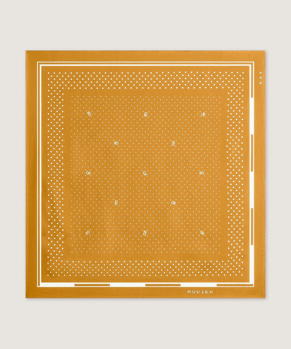 rodier Carré en soie à pois jaune ocre