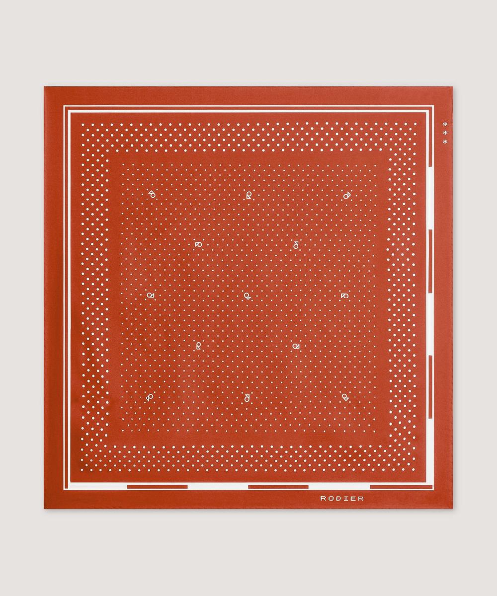 rodier Carré en soie à pois orange rouille