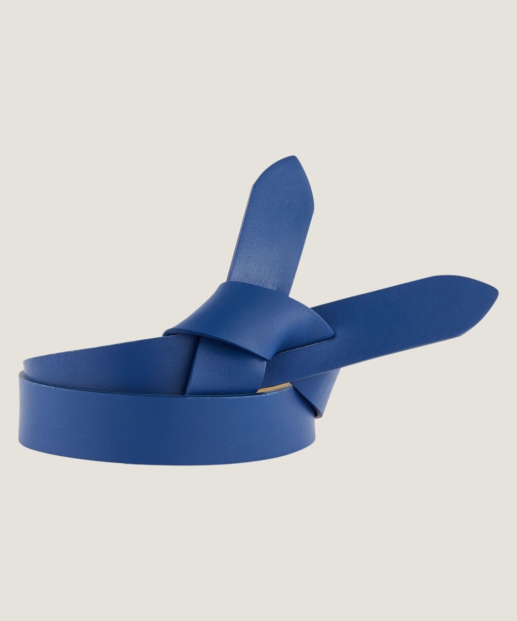 rodier Ceinture en cuir à nouer bleu roi