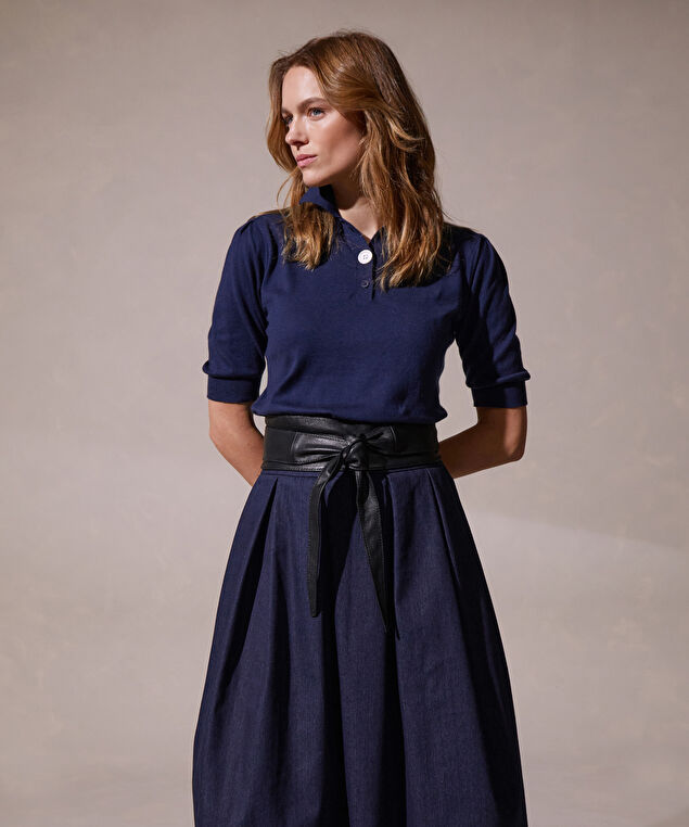 Rodier Ceinture Large à Nouer En Cuir Noire