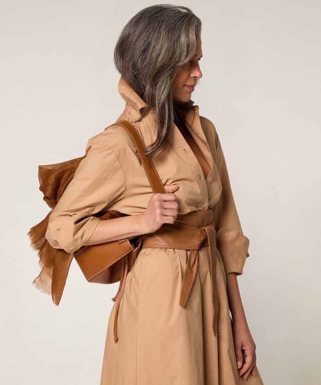 Rodier Ceinture Large Cuir Marron Camel