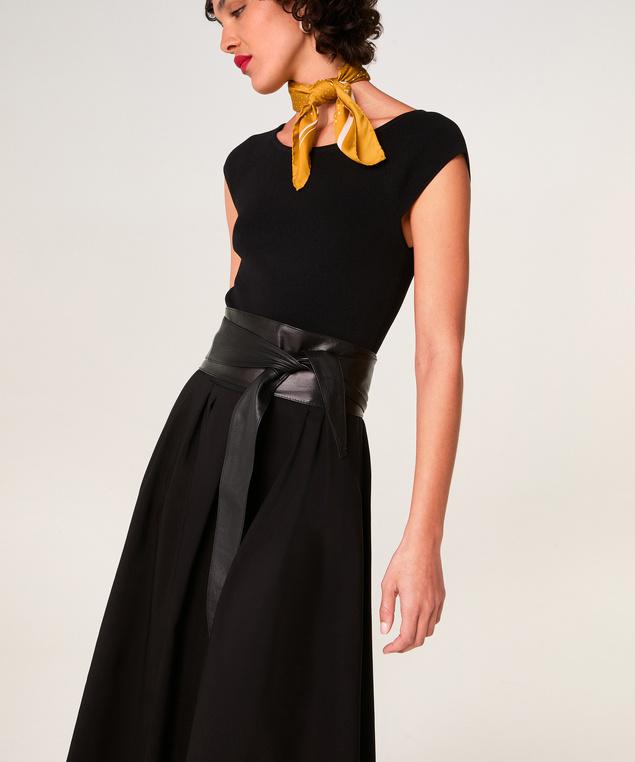 Rodier Ceinture Large Cuir Noir