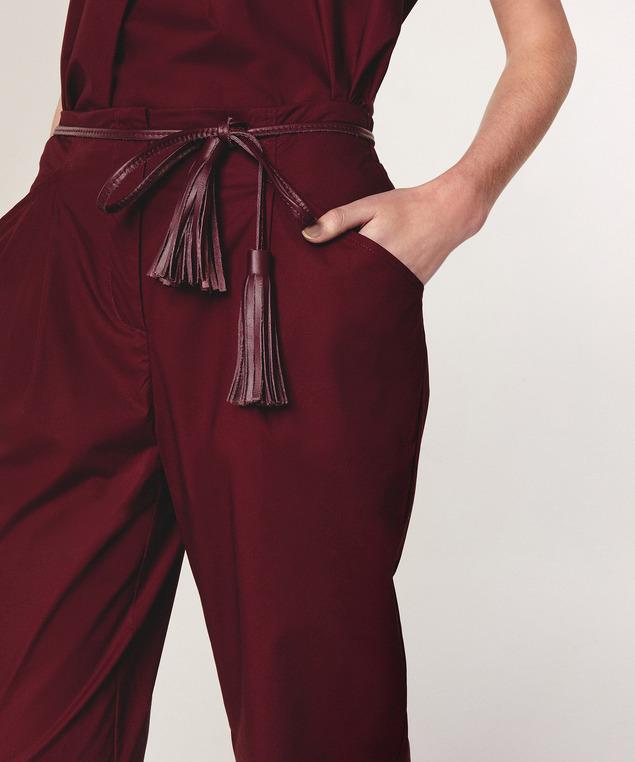 Rodier Ceinture Lien Cuir Rouge Bordeaux