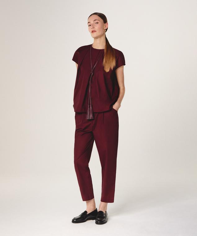 Rodier Ceinture Lien Cuir Rouge Bordeaux