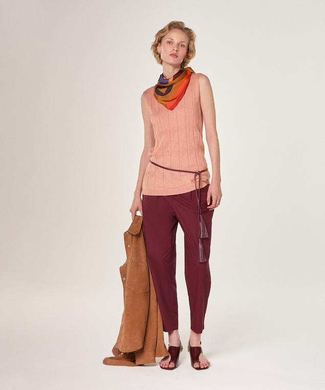 Rodier Ceinture Lien Cuir Rouge Bordeaux