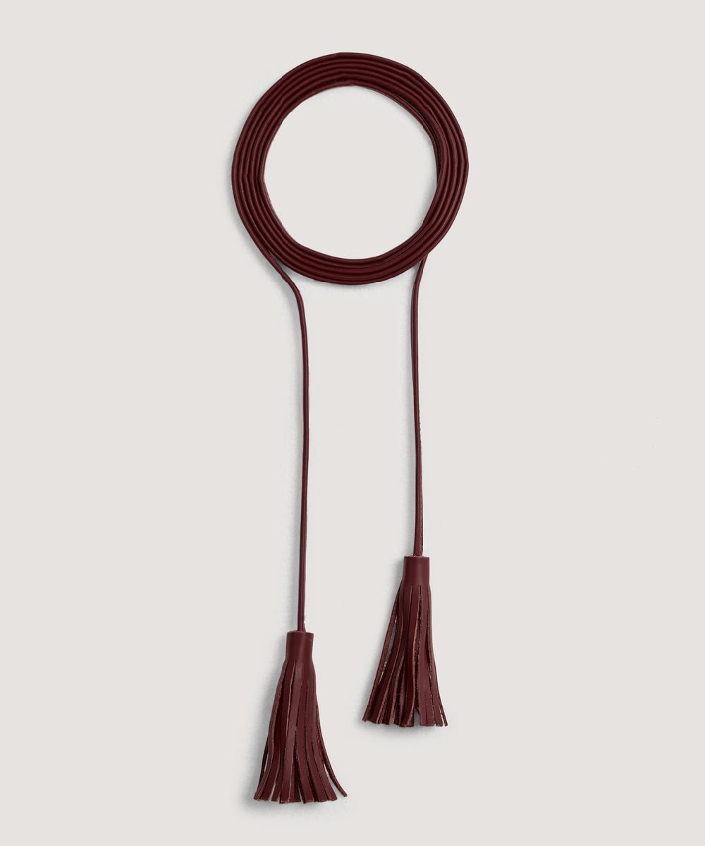 rodier Ceinture lien cuir rouge bordeaux