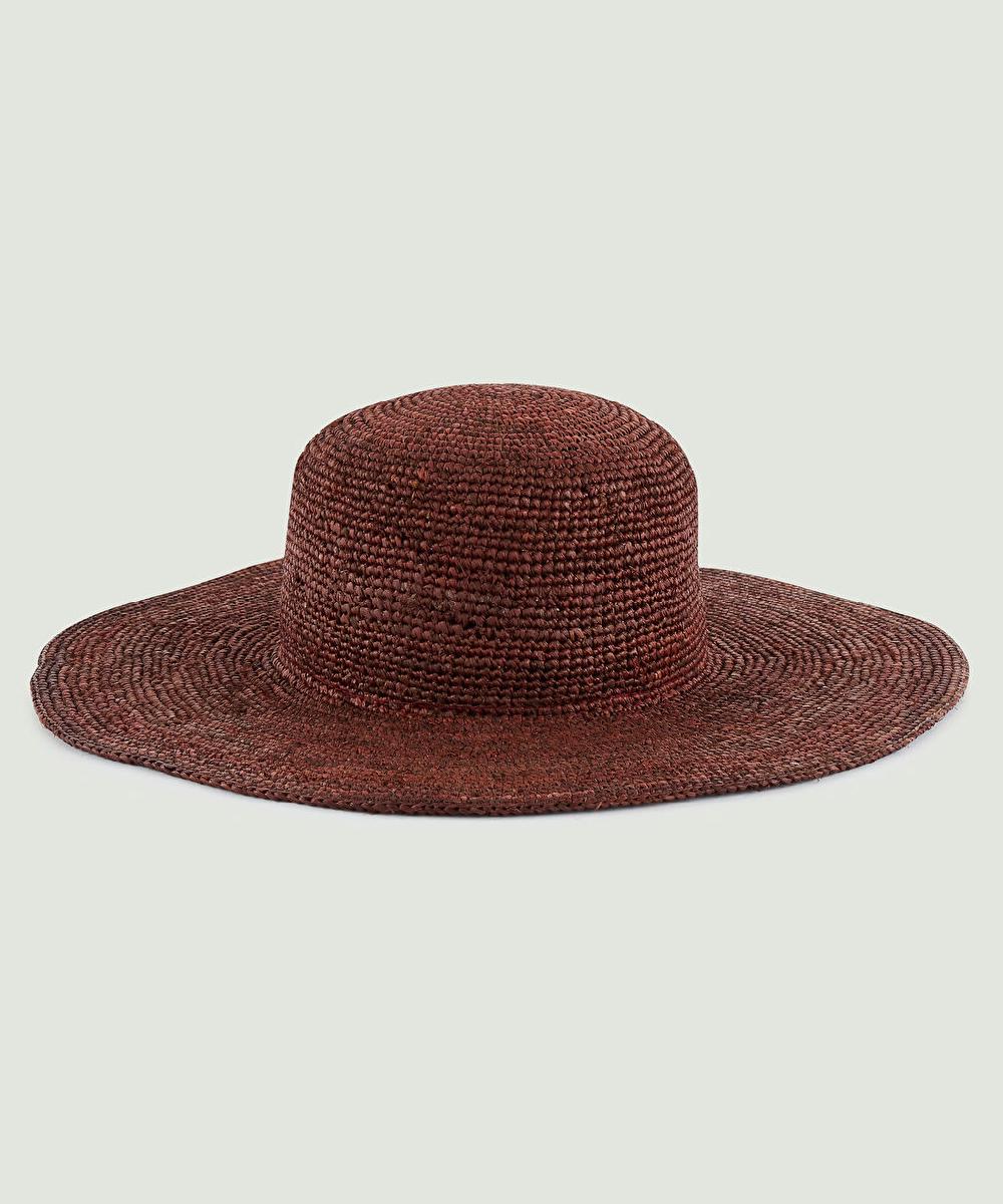 rodier Chapeau en raphia rouille