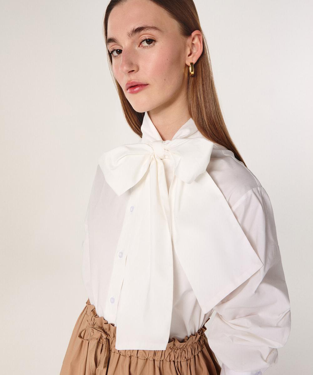 rodier Chemise blanche col lavallière blanc