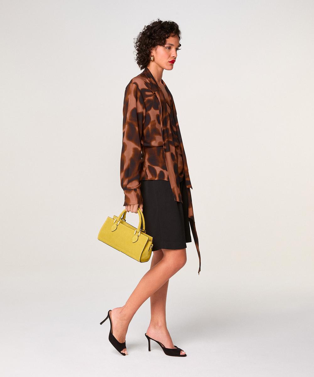 rodier Chemise lavallière imprimée marron