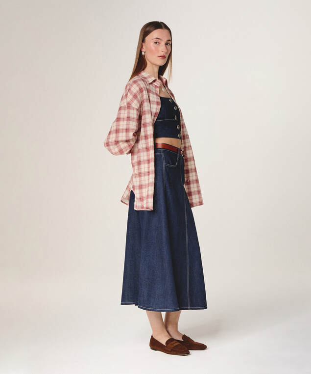 Rodier Chemise Oversize à Carreaux Rouge