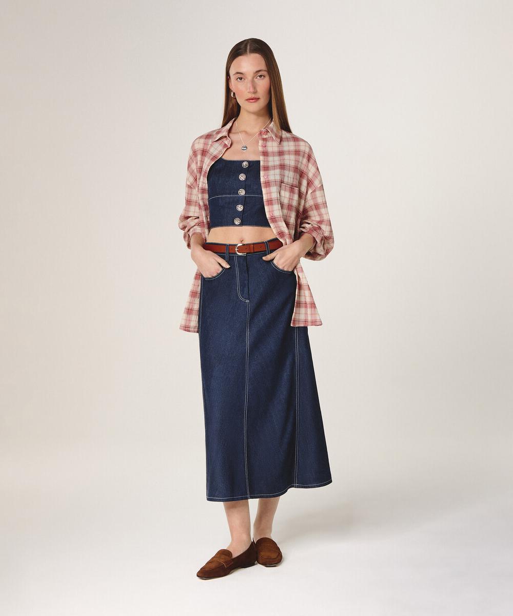 rodier Chemise oversize à carreaux rouge