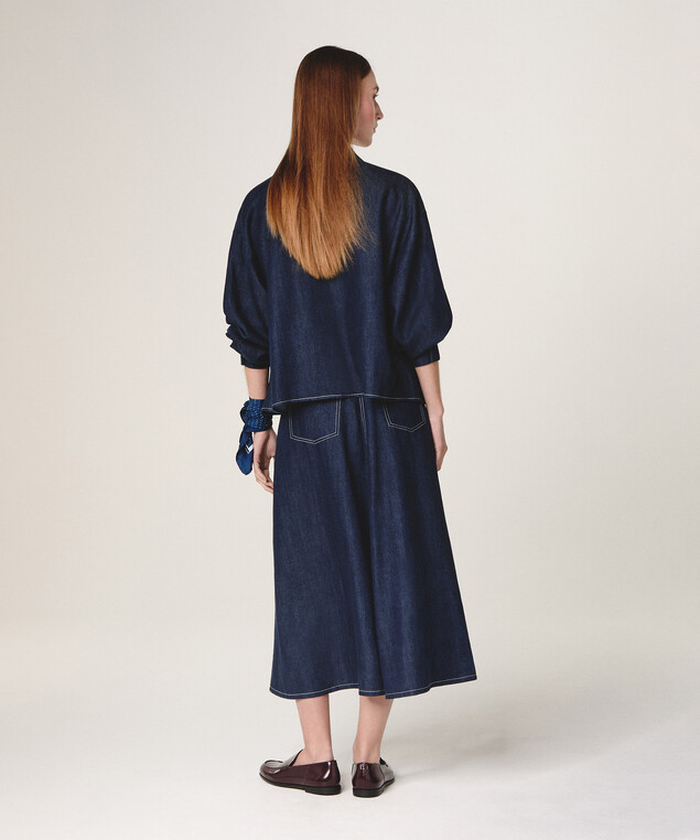 Rodier Chemise Oversize Jean Bleu Denim