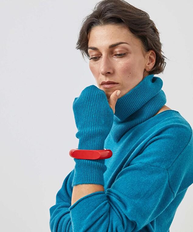 Rodier Col Cachemire Bleu Pétrole