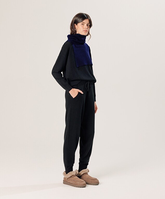 Rodier Col En Cachemire Bleu Marine