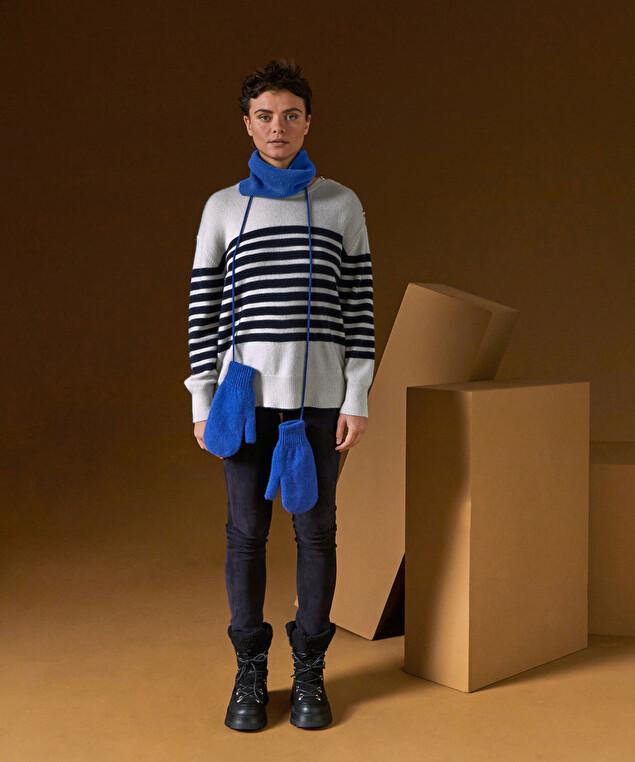 Rodier Col En Cachemire Bleu Outremer