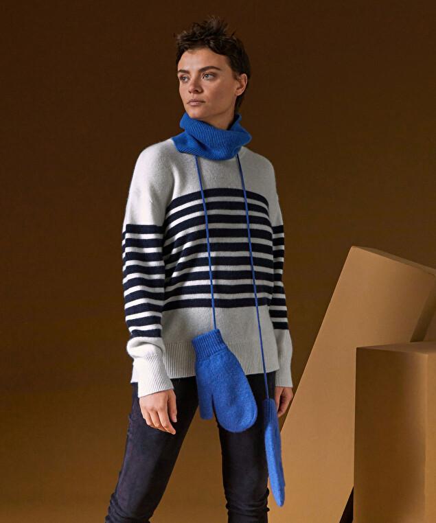 Rodier Col En Cachemire Bleu Outremer