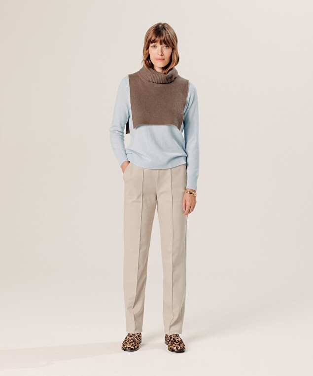 Rodier Col En Cachemire Marron Havane