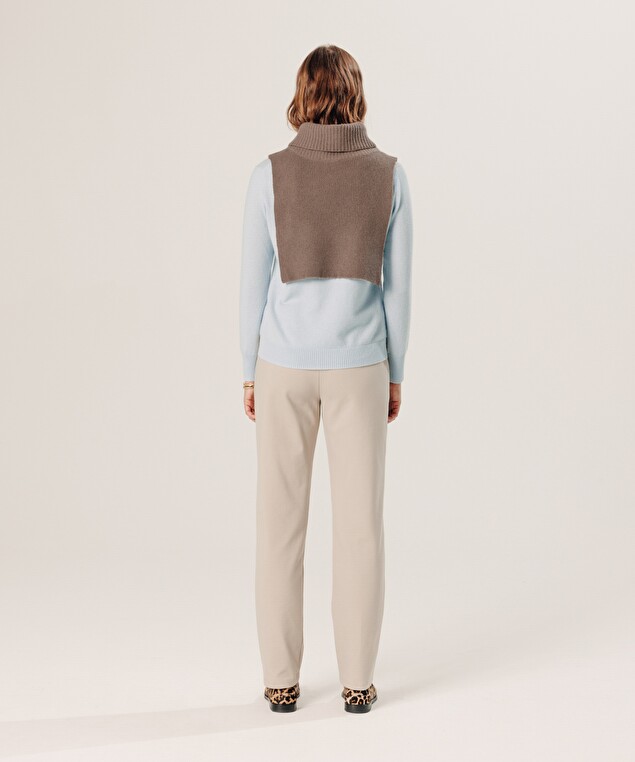 Rodier Col En Cachemire Marron Havane