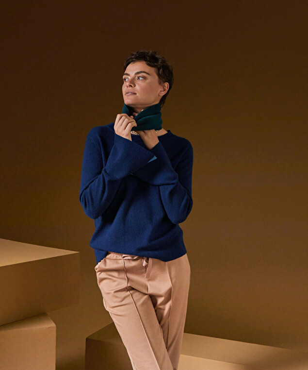 Rodier Col En Cachemire Vert Canard