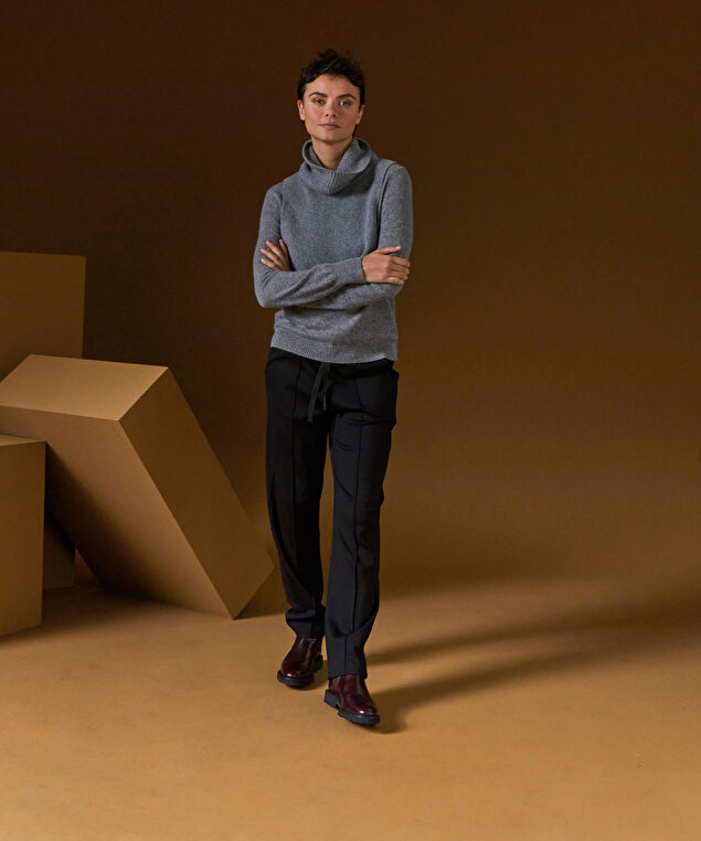 Rodier Col Plastron En Cachemire Gris