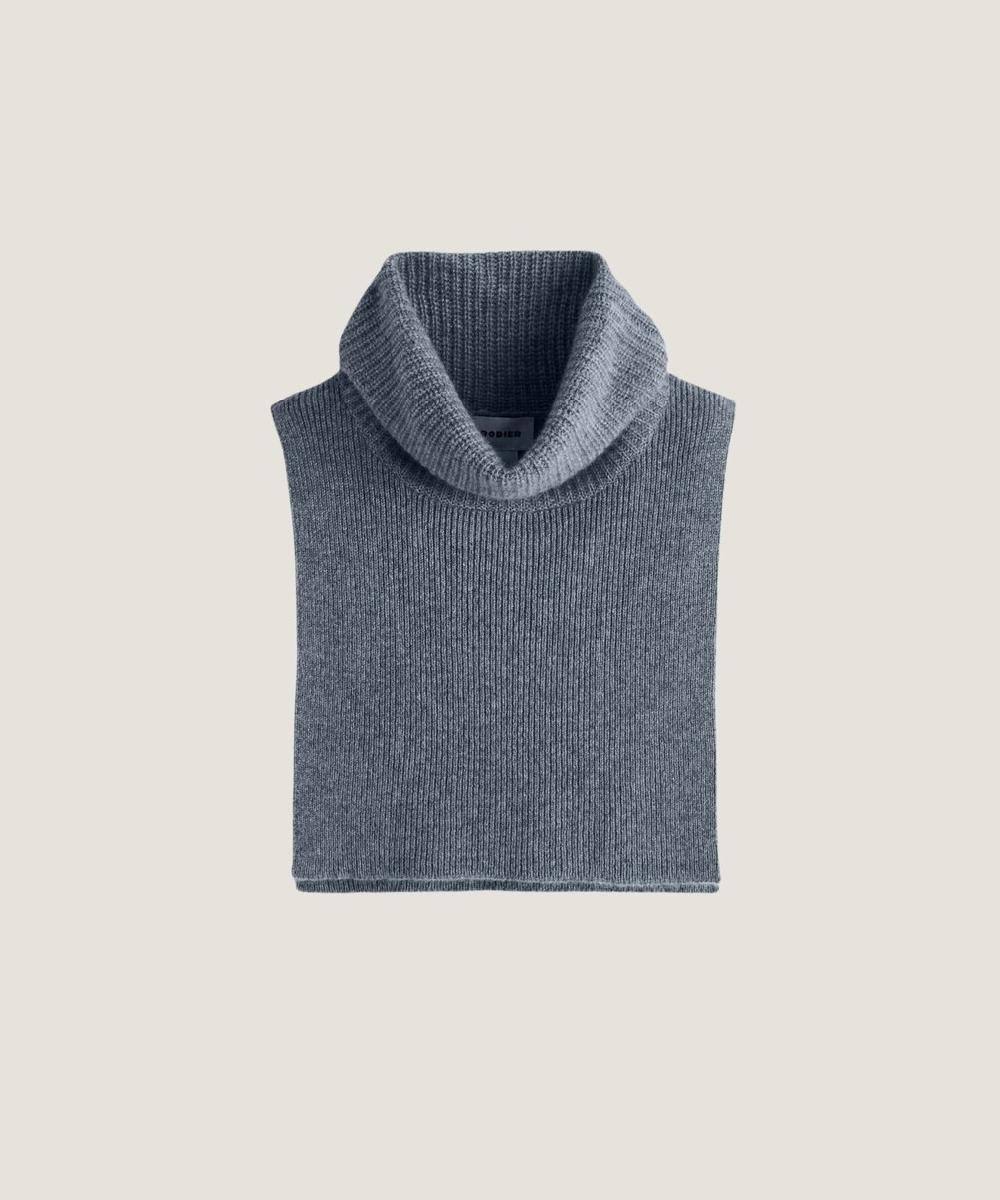 rodier Col plastron en cachemire gris